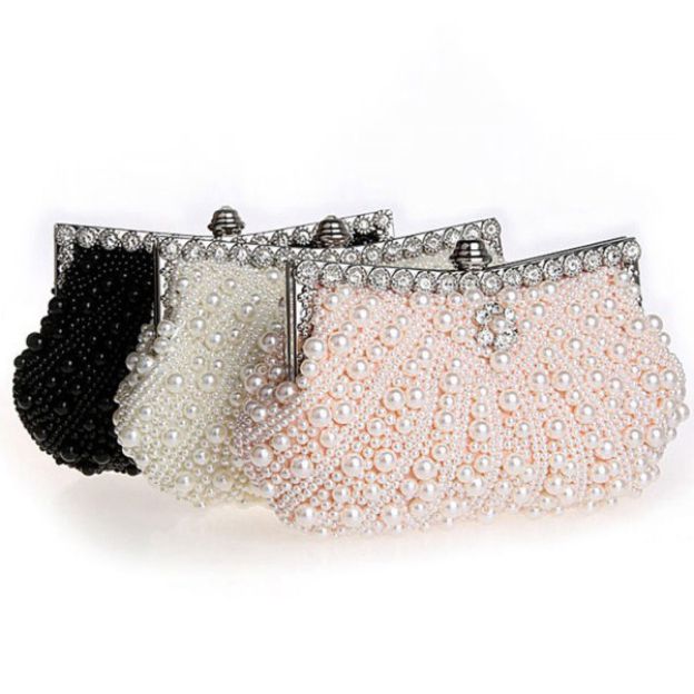 Pearl Chain Clutches With Crystal/Rhinestone Imitation Pearl (M160011) FeelTimes